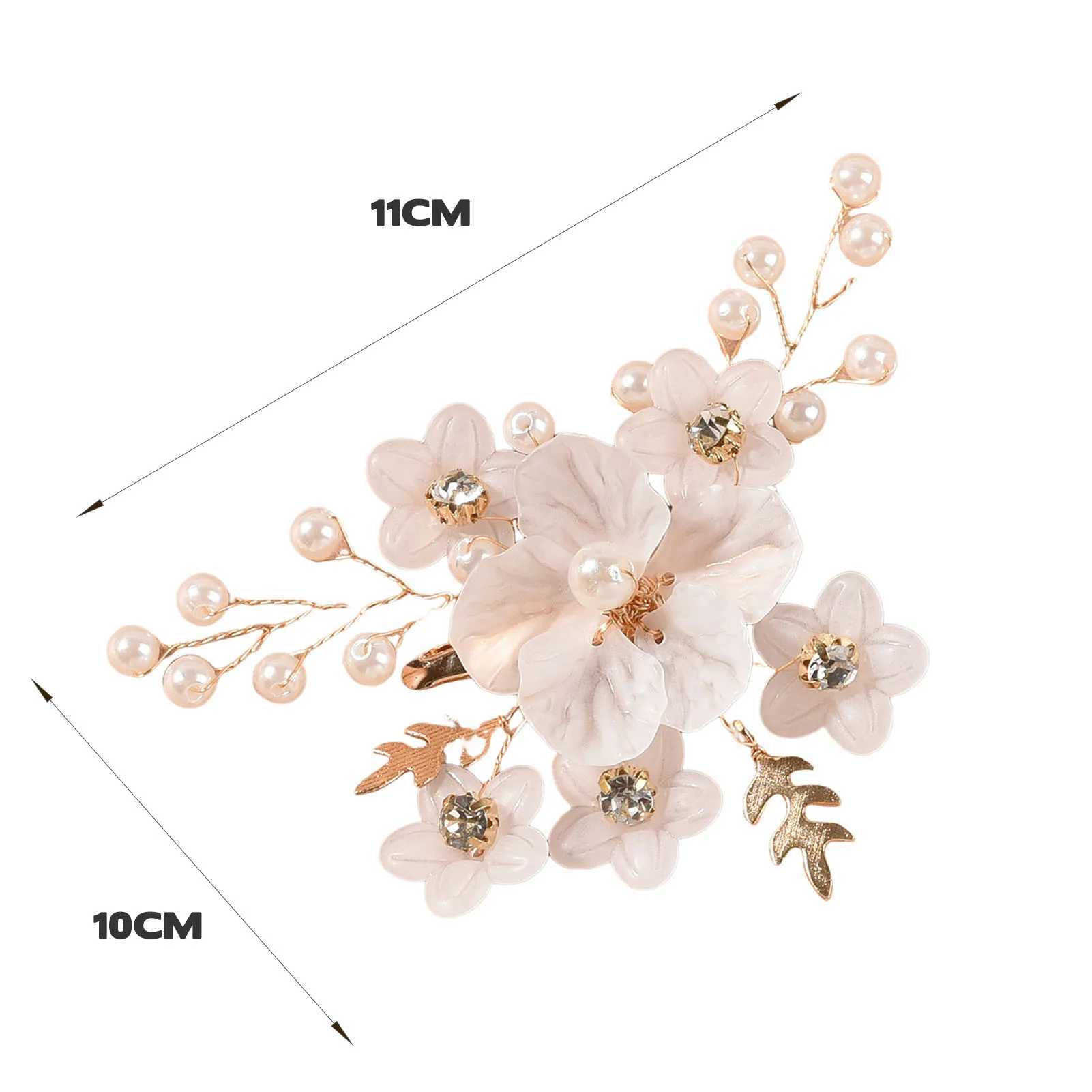 Pink/White Flower Hairpins Side Clips Pearl Headpieces for Women Girls Elegant Floral Headpieces Hair Jewelry AccessoriesX240913