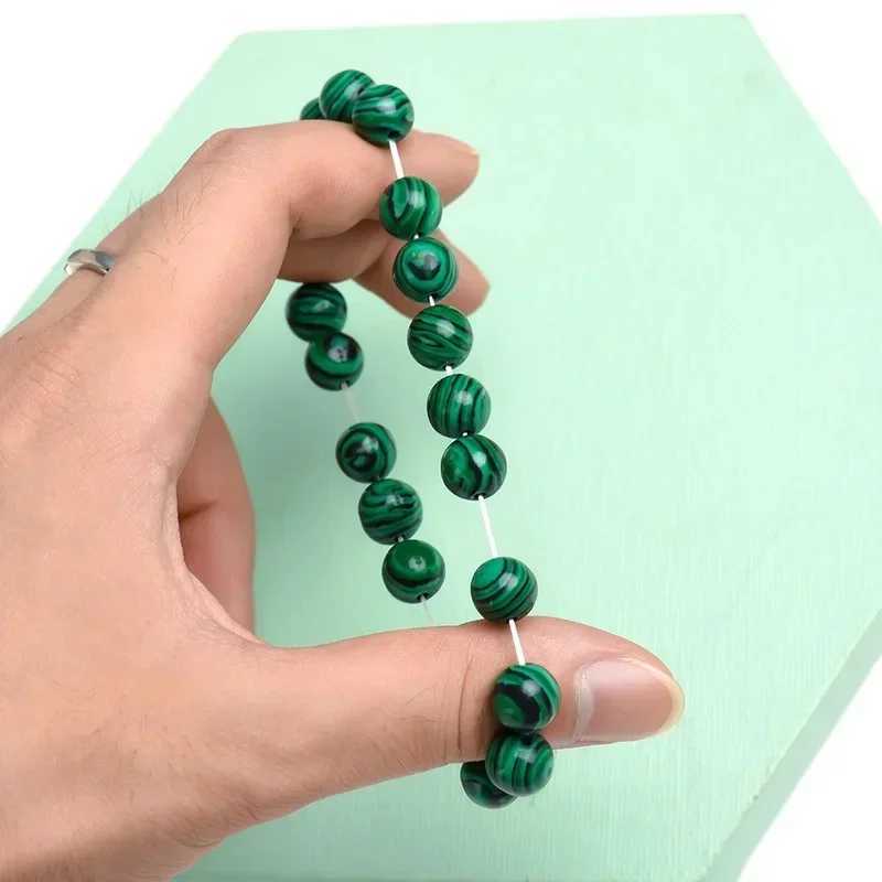 6/8/10mm natural malachite bracelet womens natural stone bead bracelet round diabetes relief bracelet treatment jewelry W240913