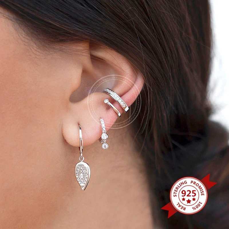 24k Gold-Plated Silver Irregular Geometry Ear Clip Earrings for Women Simple Crystal ear cuff Without Piercing Earrings JewelryX240913