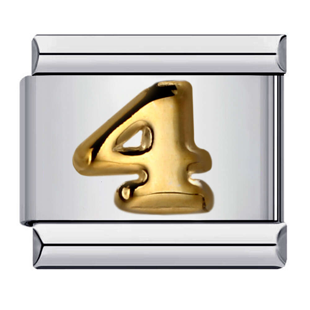 New Titanium Steel Concave Convex Arabic Numerals DIY Bead Bracelet Bead Italian Charm Links Fit 9Mm Bracelet Jewelry DIY Making Gifts