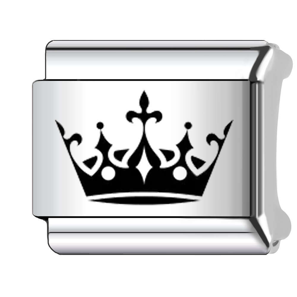 2024 New Women's Gift Cute Crown bead Italian Charms Links Beads Fit 9Mm Stainless Steel Bracelet Making Jewelry