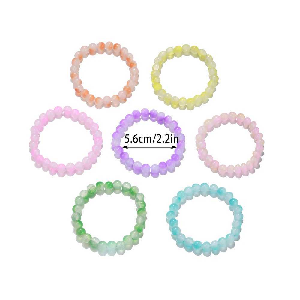 7 pieces/set of handmade colored glass bead bracelets suitable for sisters friendship party birthday jewelry gifts W240913