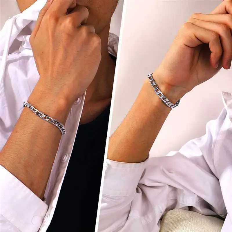316L Stainless Steel Chain Bracelet for Men Women 3-11mm Fashion Punk Cuban Link Chains Solid Metal Unisex Wrist Jewelry GiftX240913