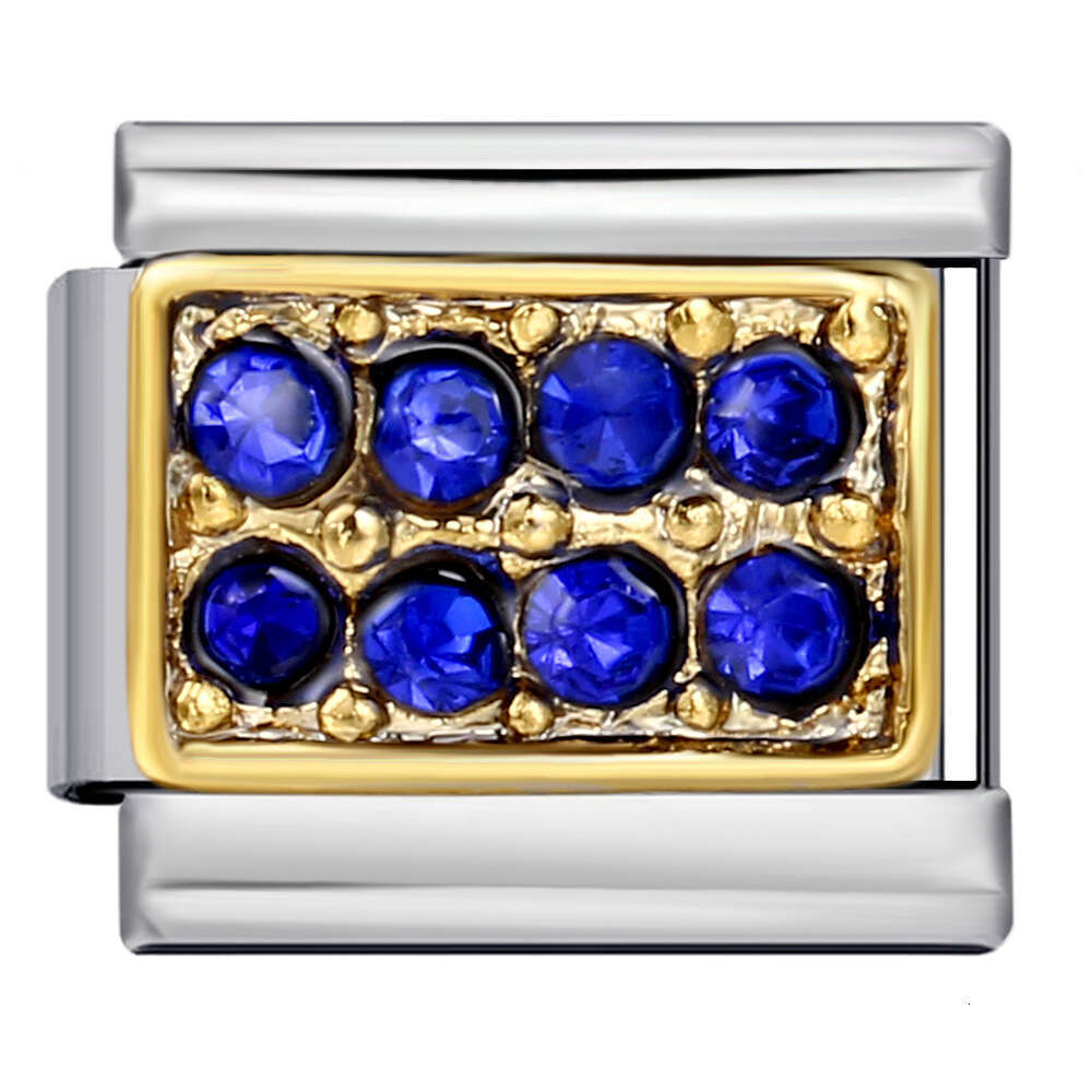 Dia Studded Square Stainless Steel DIY Module Bracelet Italian Charm Bracelet Italian Charm Links Stainless Steel Fit 9Mm Bracelet Jewelry DIY Making 