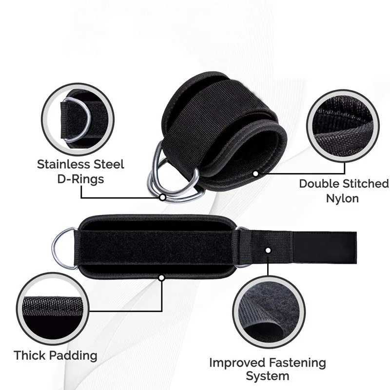Fitness Adjustable D-Ring Ankle Straps Leg Muscle Trainer Cable Machines Foot Support Ankle Protector Hip Training Accessories Y240913