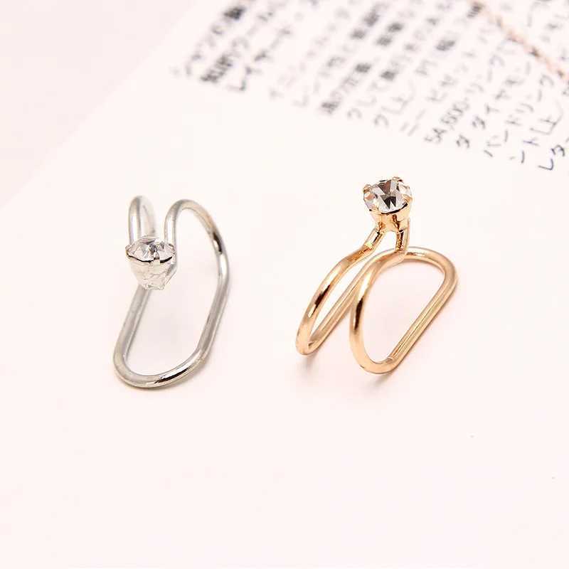 New Fashion Star Single Crystal Clip On Earrings for Women No Pierced Cartilage Ear Cuff Wrap Pendientes Party Wedding JewelryX240913