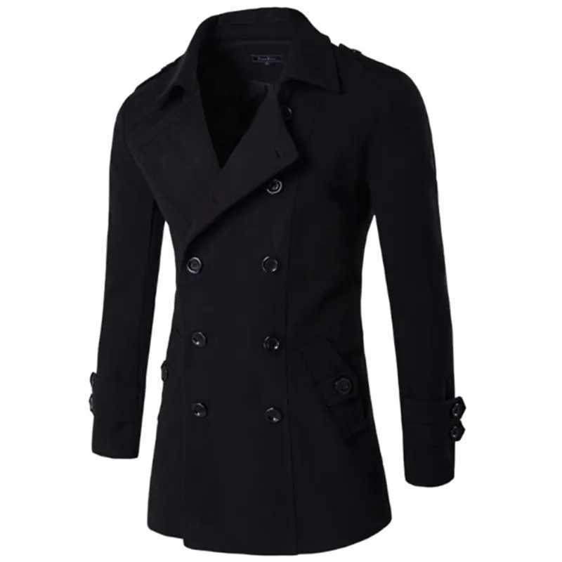 Men British Style Trench Top Coat Mens Long Trench Coat Masculino Male Clothing Classic Double Breasted Overcoat Y240913