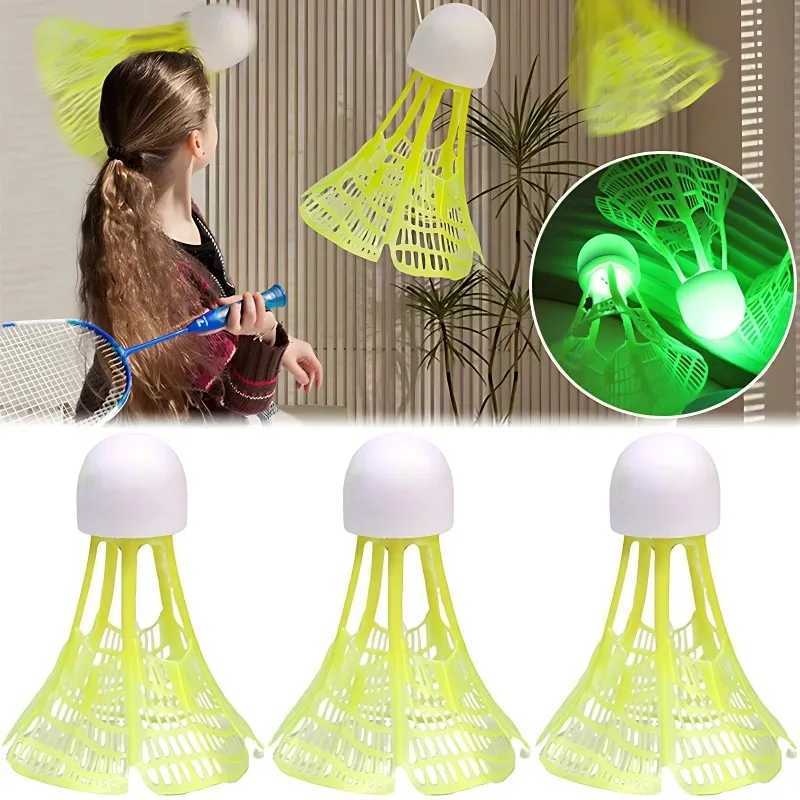 Glowing Balls Badminton Self Practice Rebounder with Highly Elastic Ropes Single Player Rebound Practice Swing Badminton Trainin Y240912