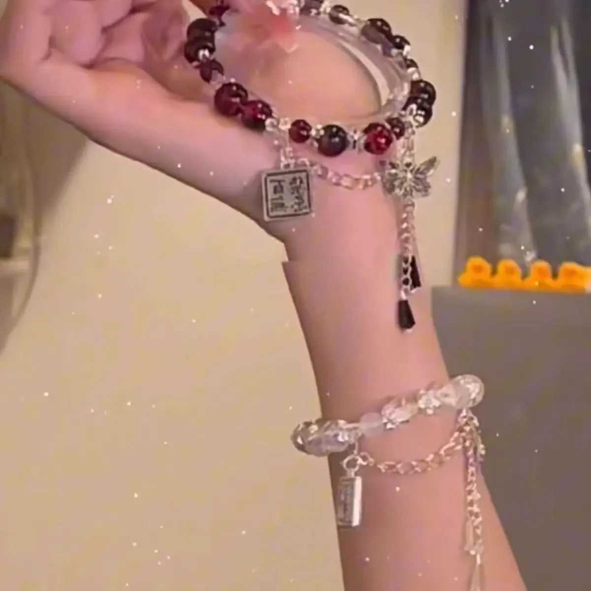 Tianguan Cifu Bracelet Role Play Huacheng Xielian Couple Paradise Official Blessing Butterfly Pendant Bead Bracelet Jewelry W240913