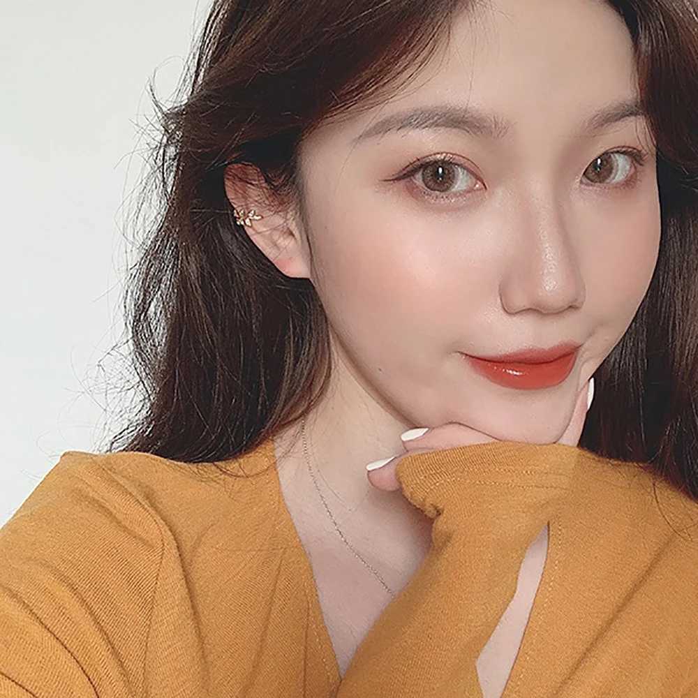Ear Cuff Clip on Earring Sfake Piercing Gold Color Shiny Leaves Cristal Korean Fashion Luxury Designer Jewelry Accessories WomenX240913