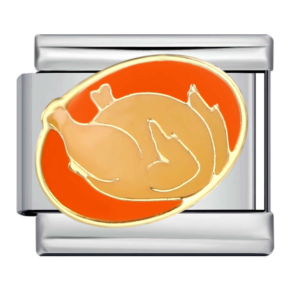 New Thangiving Series DIY Stainless Italian Module Bracelet Titanium Steel Welded Drip Oil Strap Chain Fit 9mm Bracelet Jewelry DIY Making Gifts