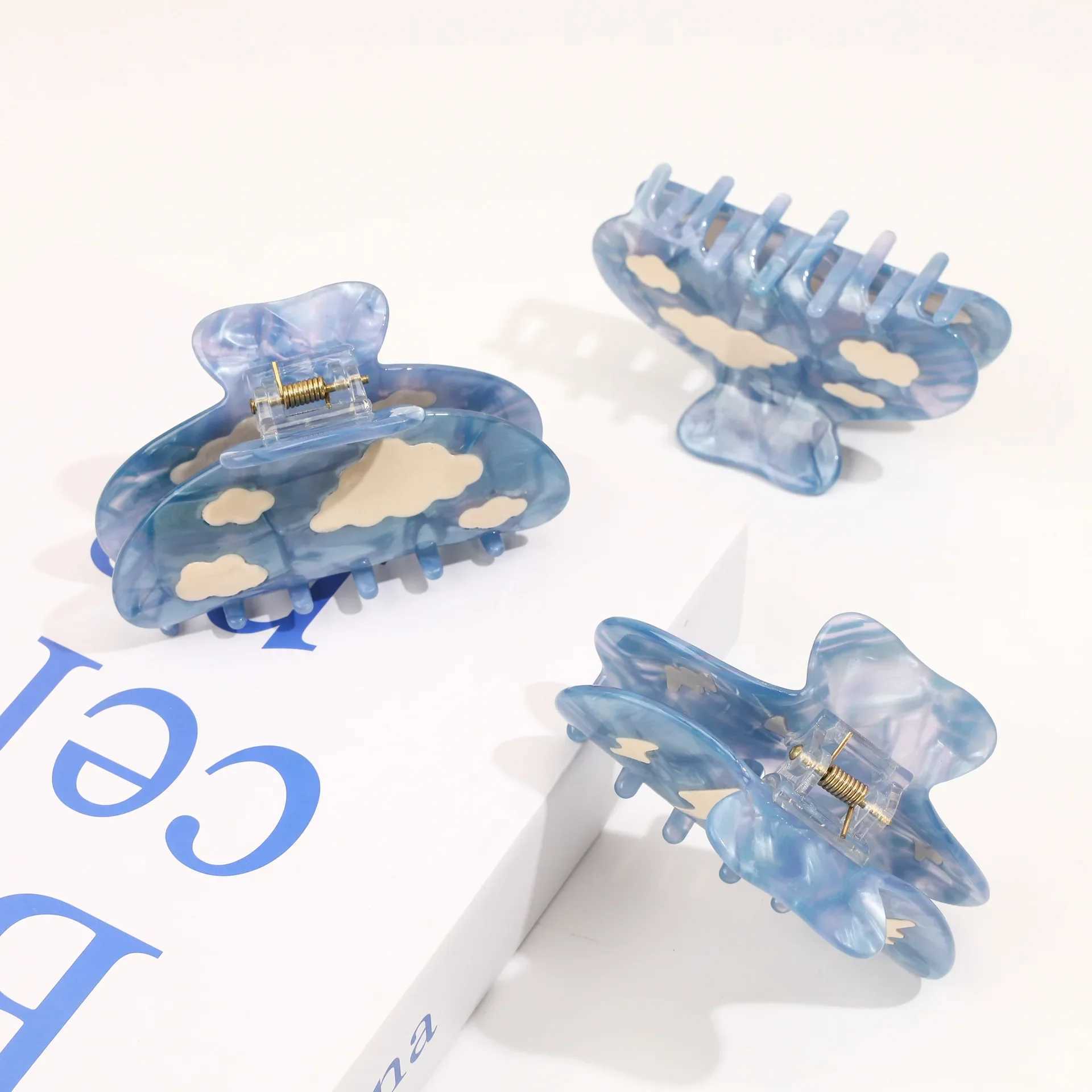Muweordy Acetate Hair Clips Cartoon Hair Claw Clips Popular Hair Catch Hair Clip With Clouds Hair Accessories For WomenX240912