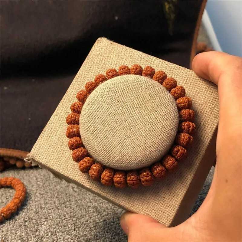 Nature Vajra Bodhi Rudraksha Bracelet Mens Meditation Mala Bead Bracelet Mens Jewelry Prayer Xizang Buddhist Bracelet W240913