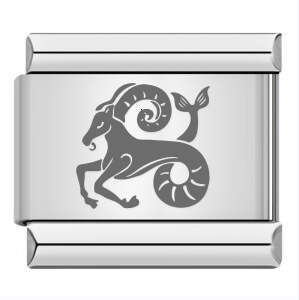 Titanium Steel Laser Carving Series 12 Constellation Italian Module Bracelet DIY Accessories Charm Links Stainless Fit 9Mm Jewelry Making Gifts