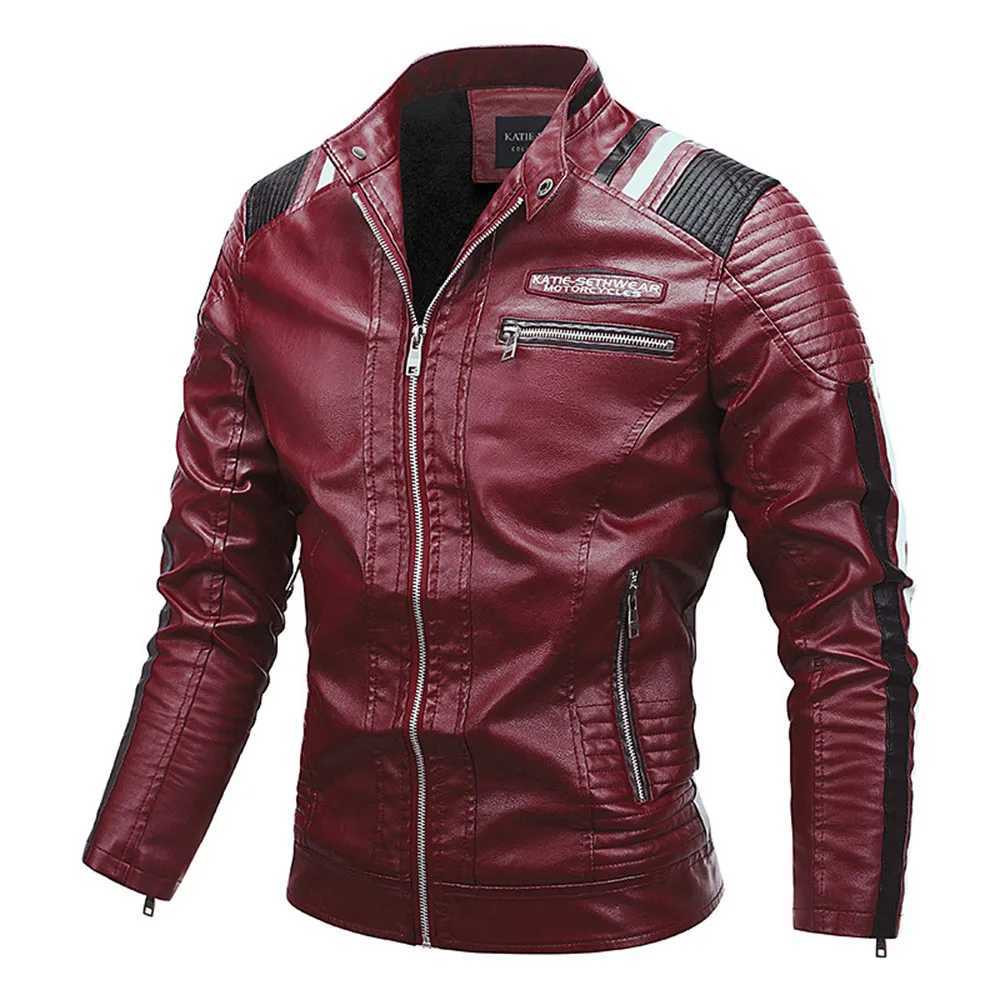 Mens Punk Style Jacket PU Leather Jacket Men Fashion Clothing Autumn Coat Men Motorcycle Jacket Artificial Leather High QualityX240913