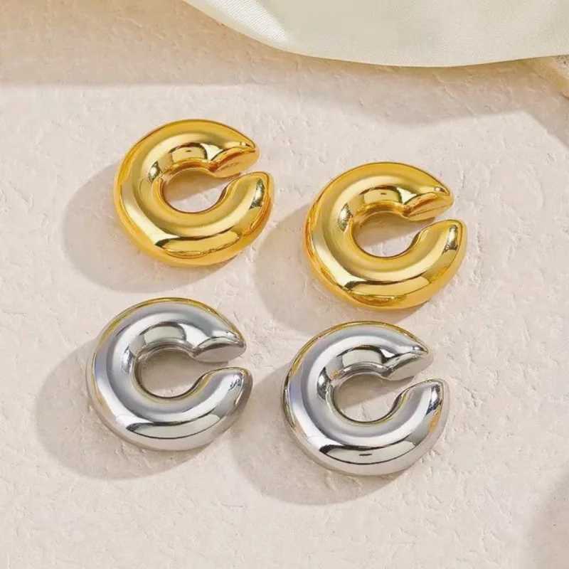 MHS.SUN Chunky Smooth Ear Clip For Women Punk Non Piercing C Shape Earclip Statement Thick Cartilage Cuff Earrings Jewelry GiftsX240913