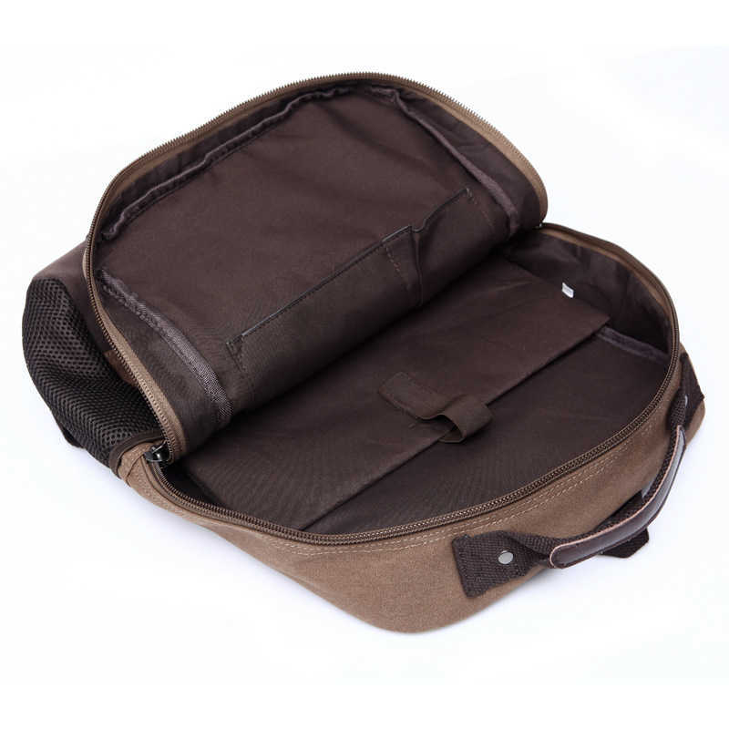 Korean casual men's bag multi compartment Canvas Backpack men's backpack 240915