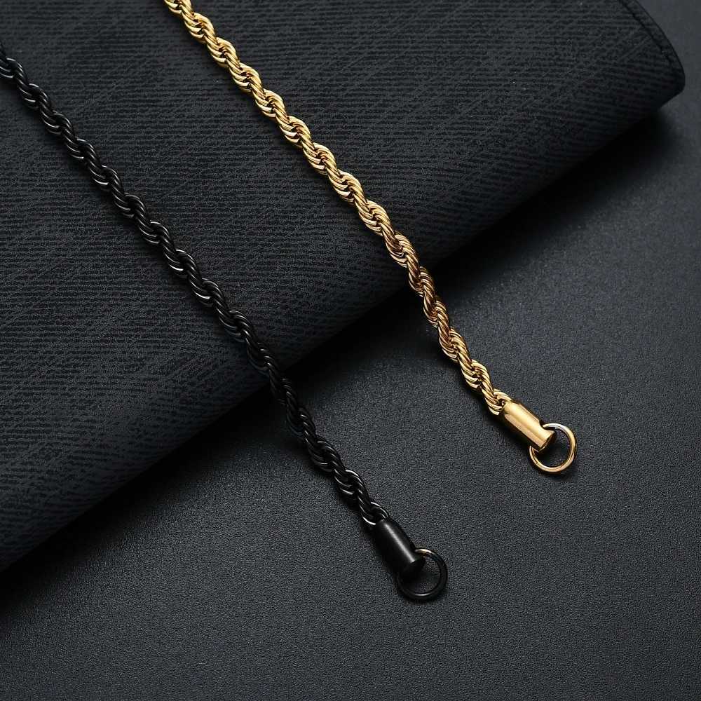 316L Stainless Steel Golden Black Twisted Rope Chain Bracelet for Men and Women Fashion Gift Jewelry Wholesale Price XJ250707