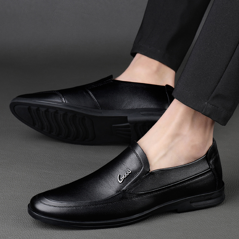 Italian Classic Genuine Leather Men's Black Fashion 2022 New Casual Man Wedding Evening Dress Comfortable Flat Shoes 098d