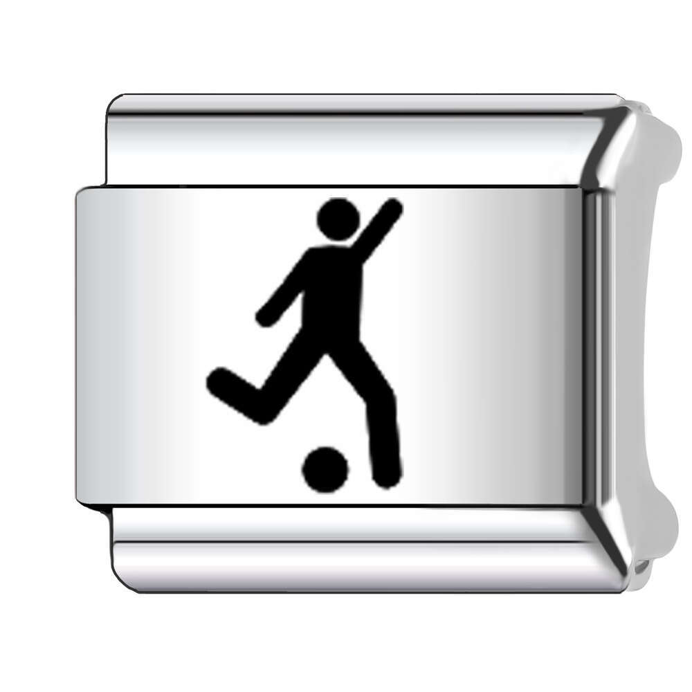 2024 New Women's Gift Sports Football Bead Italian Charms Links Beads Fit 9Mm Stainless Steel Bracelet DIY Making Jewelry