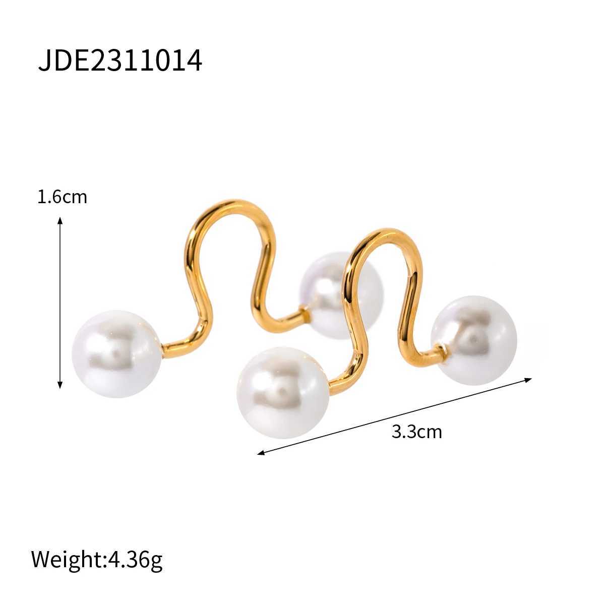 Youthway Stainless Steel Pearl Geometric Line Ear Clip Piercing-free Ear Cuff Waterproof 18K Gold Plated Jewelry for WomenX240913