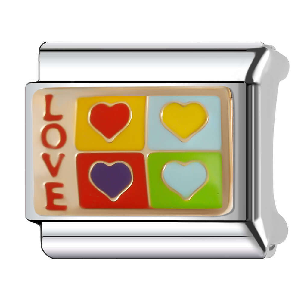 New Women's Gift Colorful Sport Bead Italian Charms Links Bangle Beads Fit 9mm Stainless Steel Bracelet Making DIY For Women Fashion Jewelry