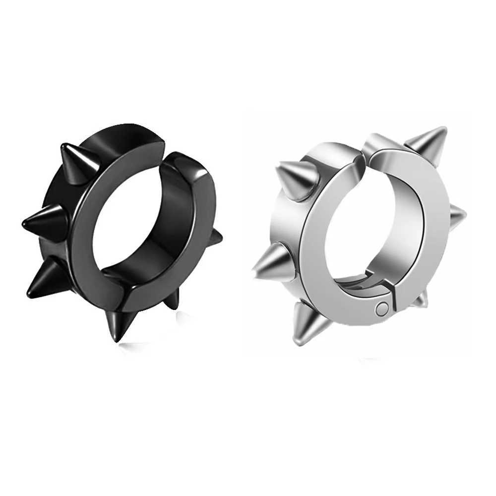 1 Pair Men Women Stainless Steel Non-Piercing Earring Clip On Ear Stud Cuff Earrings Without Piercing Street Pop Punk JewelryX240913