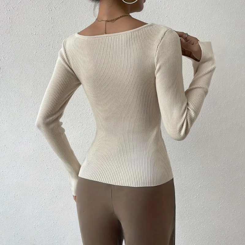 Autumn and Winter New Irregular Knitted Shirt with Women's Undercover Solid Color Slimming Top for Women