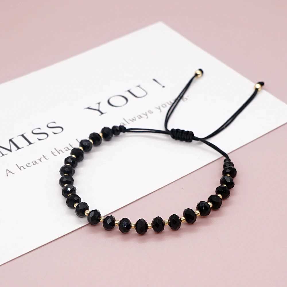 Go2Boho Fashion Jewelry Adjustable Shoulder Strap Bracelet Gold Seed Bead Black Crystal Bracelet Womens Accessories Jewelry W240913