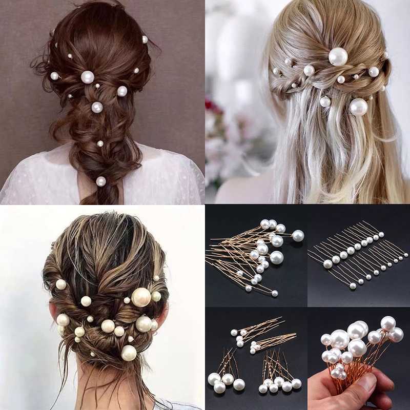 WLP U-shaped Pearl Bride Hairpins Hair Clips Wedding Simulated Pearl Hairstyle Design Tools Hair Jewelry Ornaments AccessoriesX240913