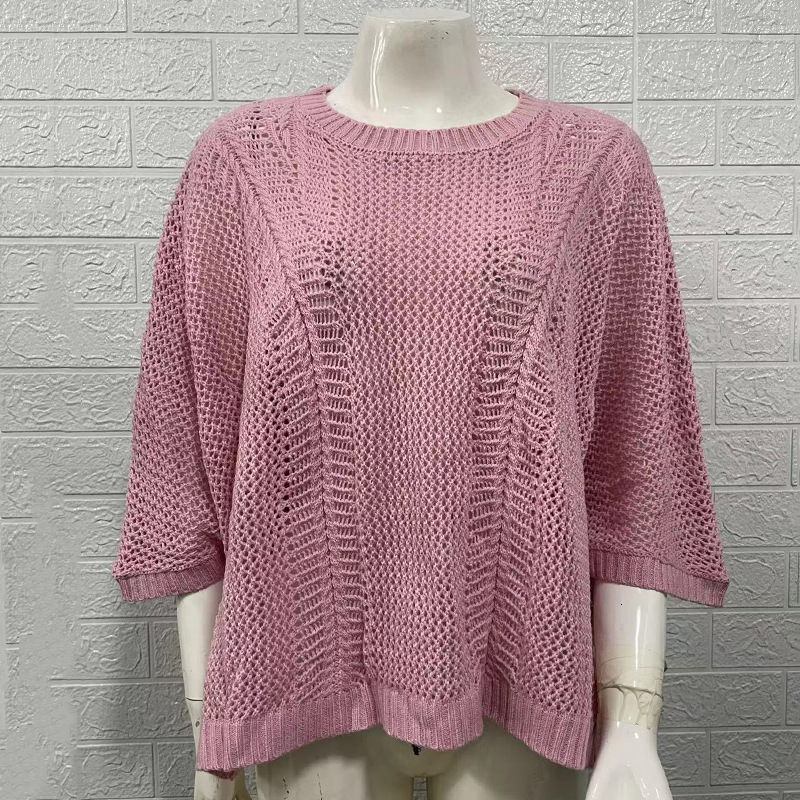 Sexy and elegant fake shirt, loose mesh knitted hollow beach bikini cover