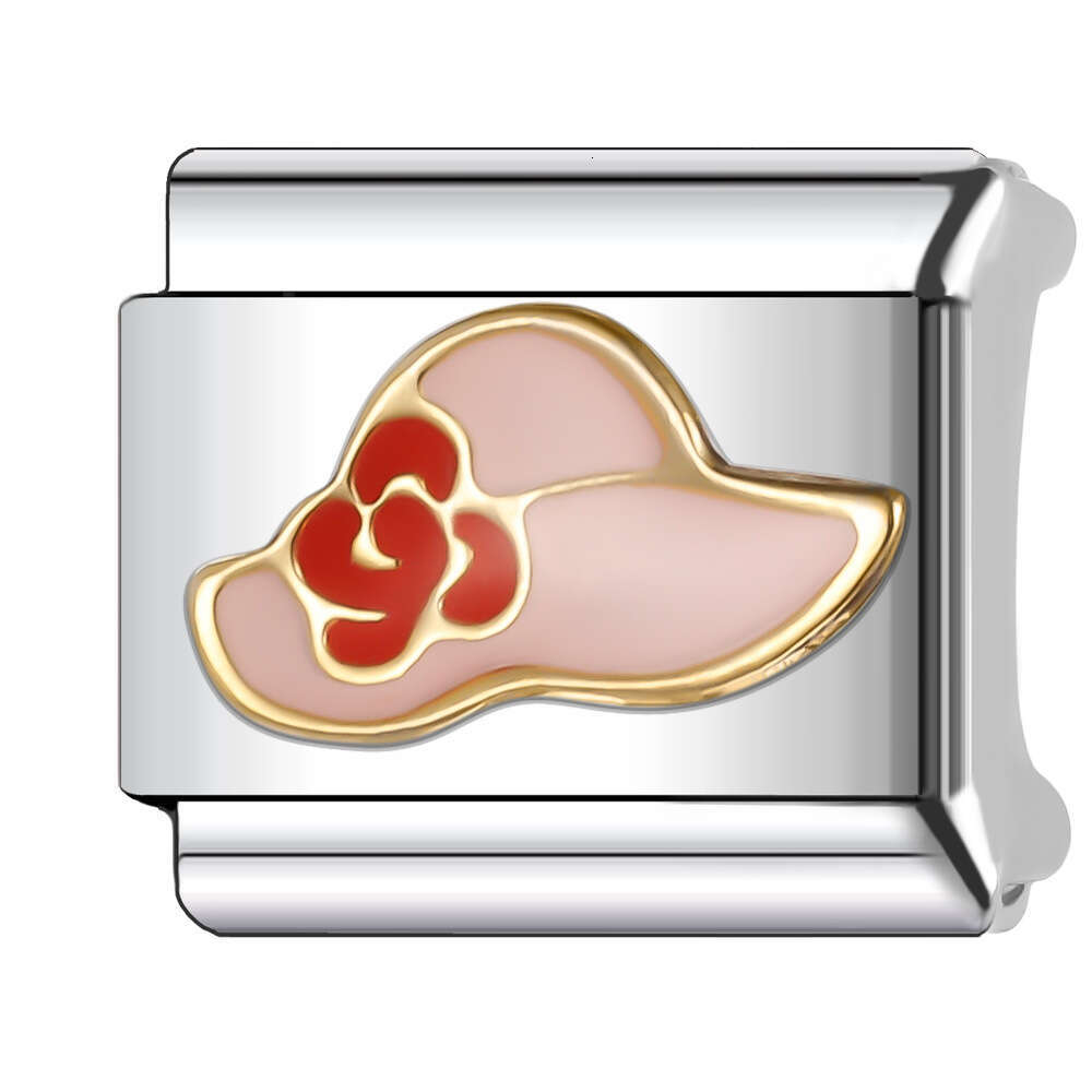 New Women's Gift beautiful hats Bead Italian Charms Links Bangle Beads Fit 9mm Stainless Steel Bracelet Making DIY For Women Fashion Jewelry