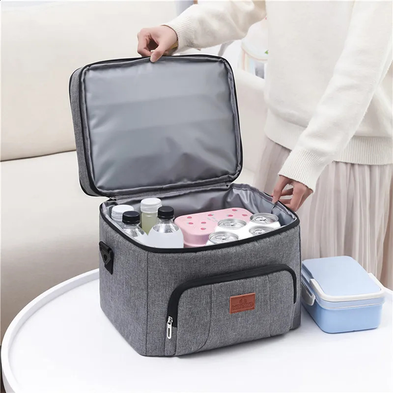 Insulated cooler lunch bag picnic car ice Bolsa Termica Loncheras Para outdoor doublelayer waterproof Oxford box 240910