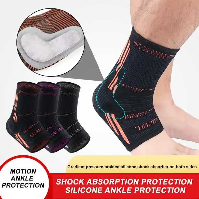 1PCS Ankle Support Protector With Silicone Football Basketball Ankle Brace Fitness Sports Protective Gear Tobillera Deportiva Y240913