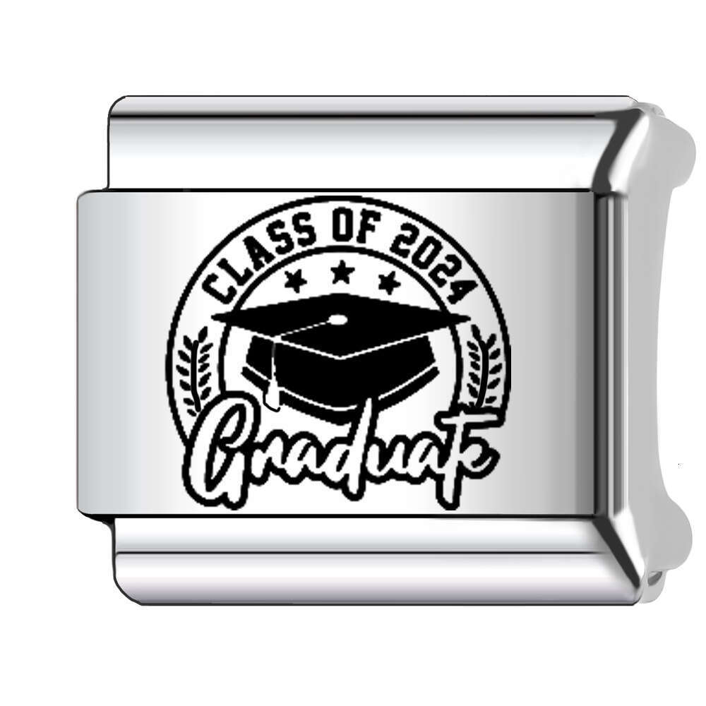 New Women's Gift 2024 graduated Bead Italian Charms Links Bangle Beads Fit 9mm Stainless Steel Bracelet Making DIY For Women Fashion Jewelry