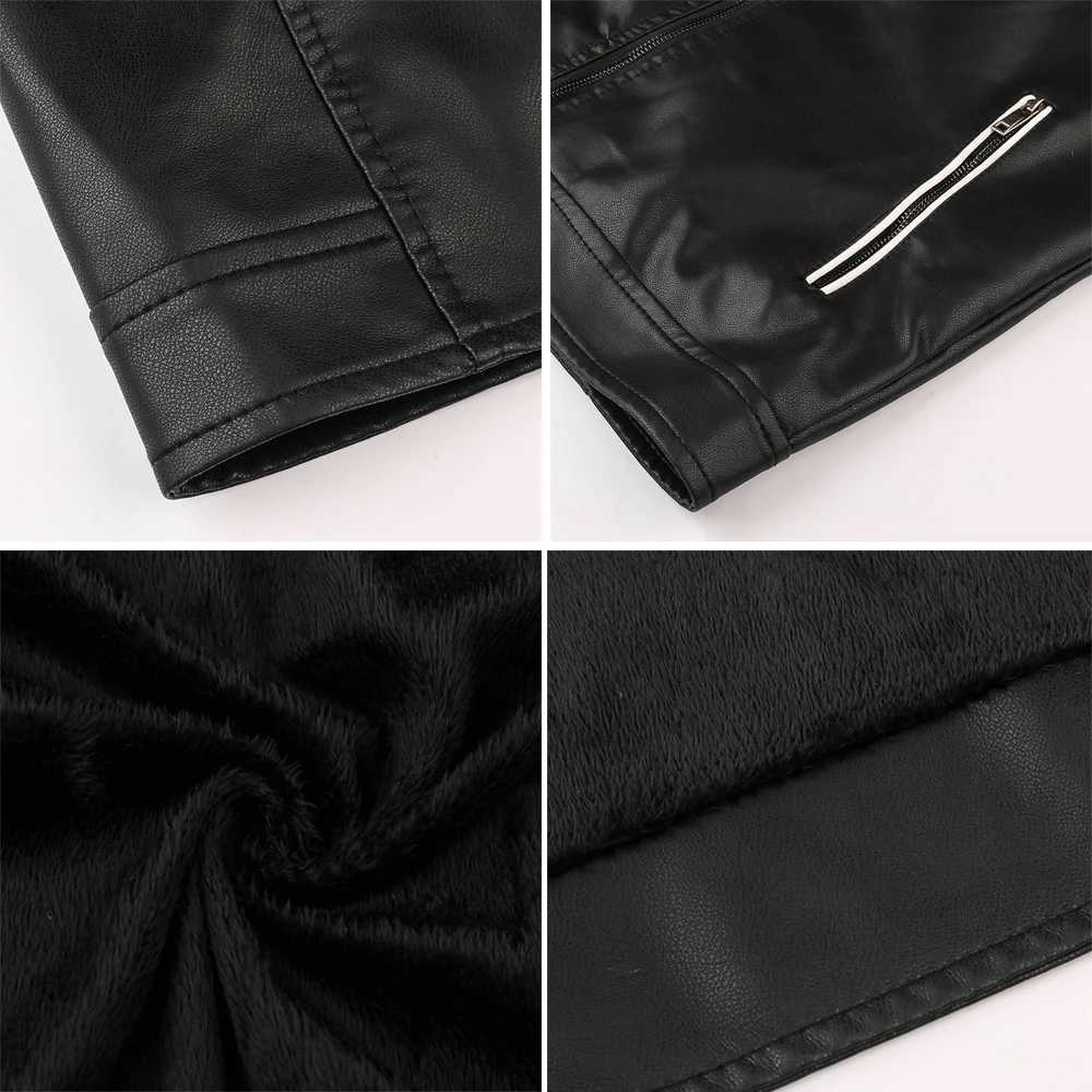 Male Leather Jacket Men Motorcycle Contact Color Faux Leather Coats Autumn And Winter Outwearing Biker Pu jackets Plus Size 6XLX240913