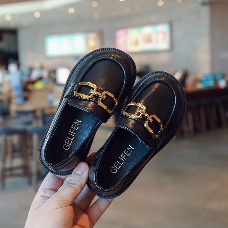 Children Girls Leather Shoes Spring and Autumn Simple Slip-on Round-toe School Shoes Loafers Flats Moccasins Classic Formal 240913