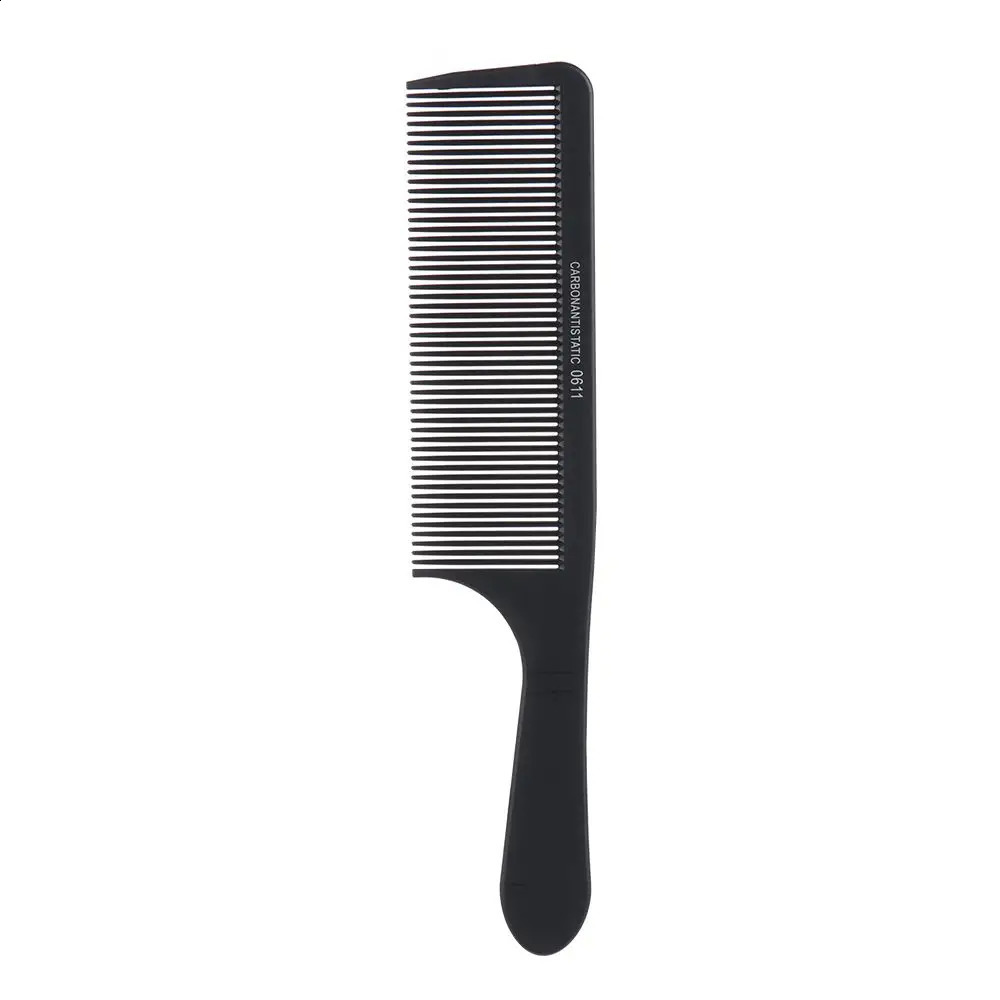 1PC Black Flattop Hair Cutting Comb Heat Resistant Tool Hairdressing Stylist Salon Carbon Antistatic Combs 240911