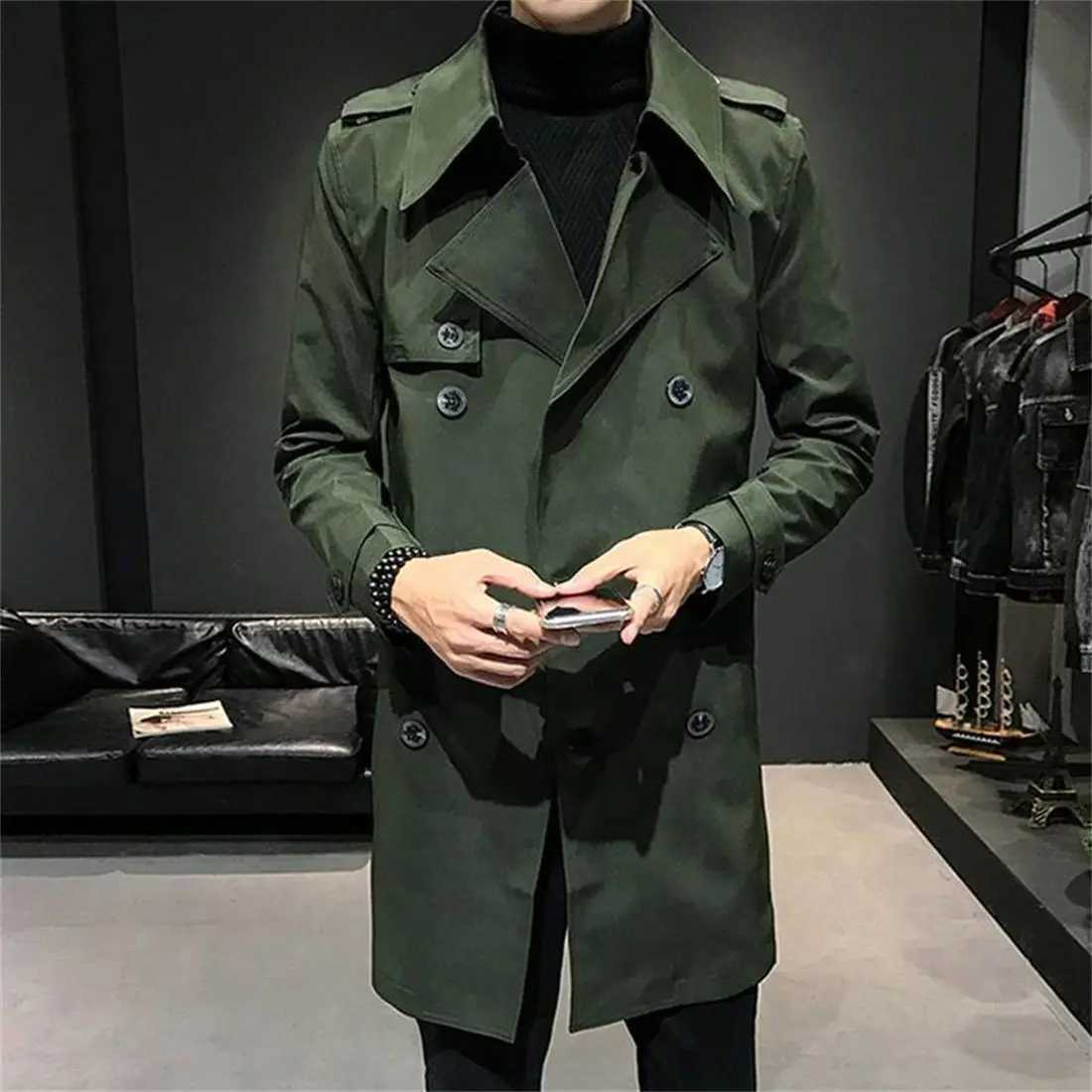 Men Clothing 2023 Men Over Knees Trench Spring Japanese Style Harajuku Tooling Coats Loose Retro Single Breasted Windbreaker Q74 Y240913