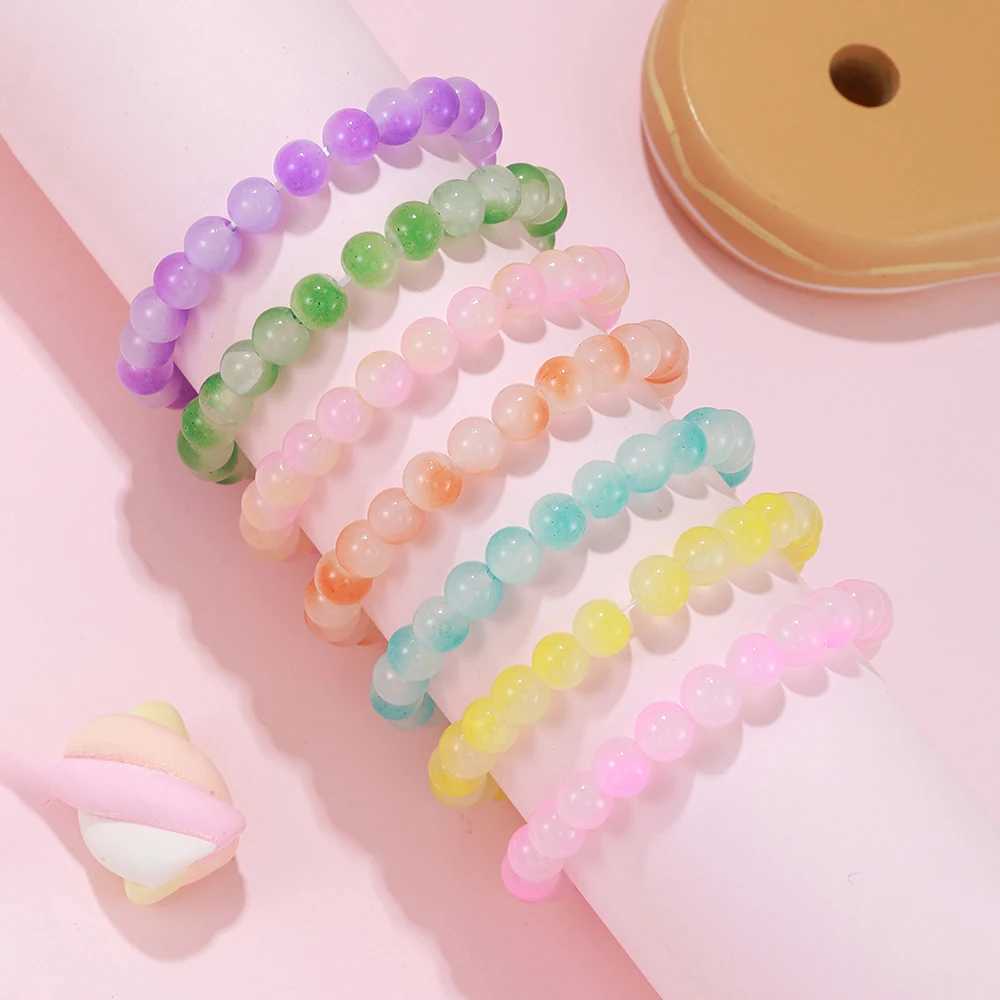7 pieces/set of handmade colored glass bead bracelets suitable for sisters friendship party birthday jewelry gifts W240913