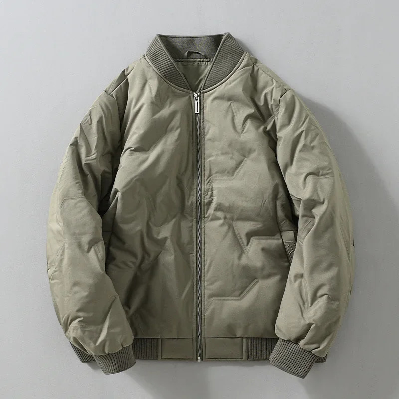 Winter mens white goose down jacket casual and loose fit suitable for mens warm business jacket 240909