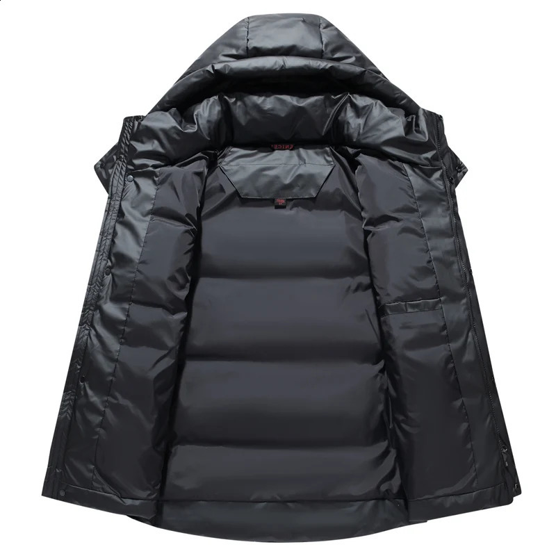 Winter 90% White Duck Down Mens Jacket High Quality Hoodie Thick Warm Down Jacket Loose Black Park 240913
