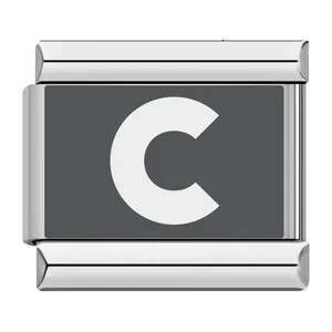 Laser engraved 26 English letters module stainless steel bracelet Italian Bracelet Italian Charm Bracelet Fit 9mm Bracelet Jewelry DIY Making Gifts