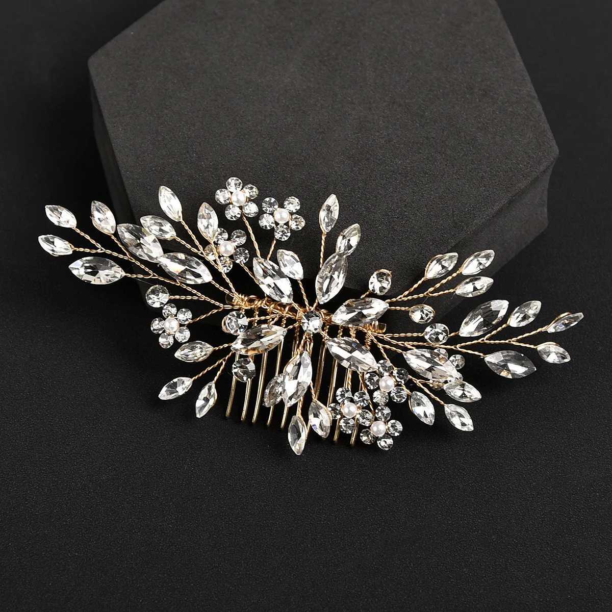 New Hair Card Bridal Headdress Handmade Inlaid Crystal Comb Ladies Rhinestone Gift Wedding Portrait AccessoriesX240913