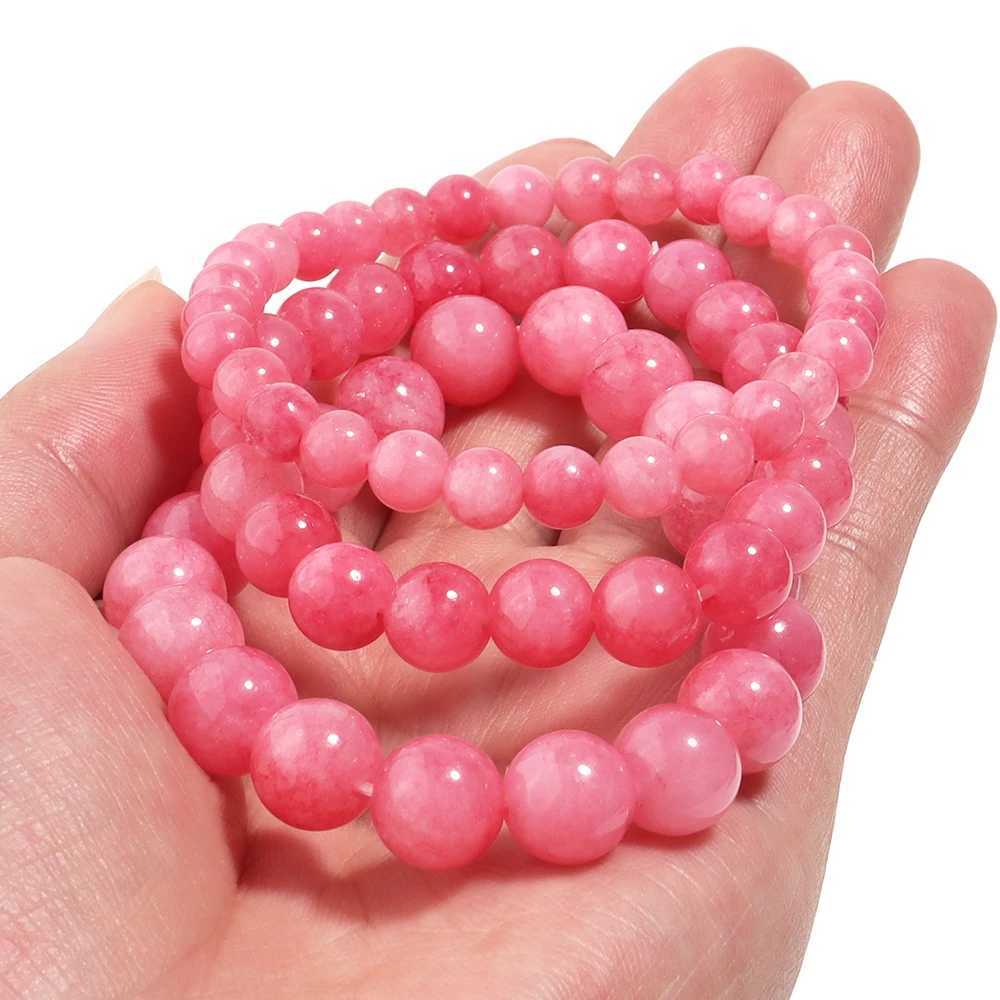 Pink Chalcedony Bead Bracelet Suitable for Women Optimized with Natural Stone Beads Yoga Meditation Jewelry Gift for Girlfriend W240913