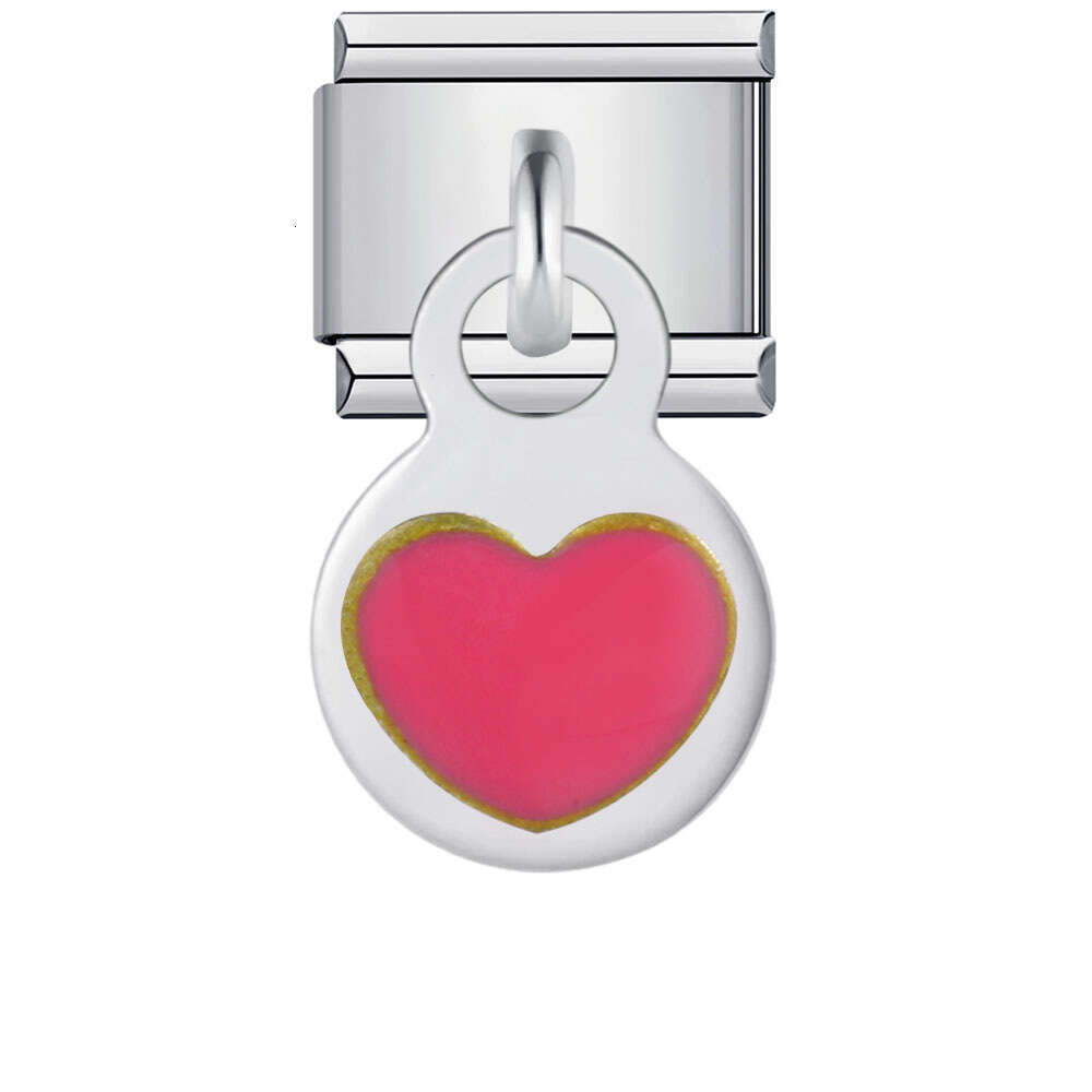 Enamel Love Eye Beads DIY Hook Pendant Bracelet Elastic Splicing Chain Italian Charm Links Stainless Steel Fit 9mm Bracelet Jewelry DIY Making Gifts