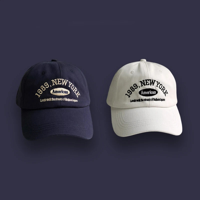 Korean Retro Baseball Hat Womens Autumn Winter Versatile Ins Street Letter Embroidered Caps Summer Couple Men y240906