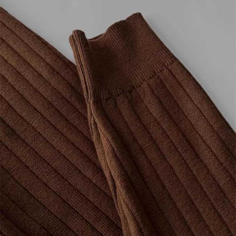 Spring and Autumn Mens Luxury Knitted Polo Shirt Solid Stripe Collar Jacquard Casual Long Sleeve T-shirt Mens Top Knitted Top W240913