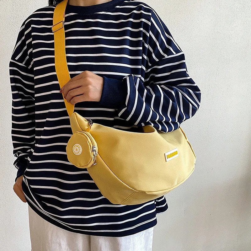 Fashion homeless cross body bag mens nylon shoulder messenger bag zipper strap wallet solid color street sports travel wallet 240912