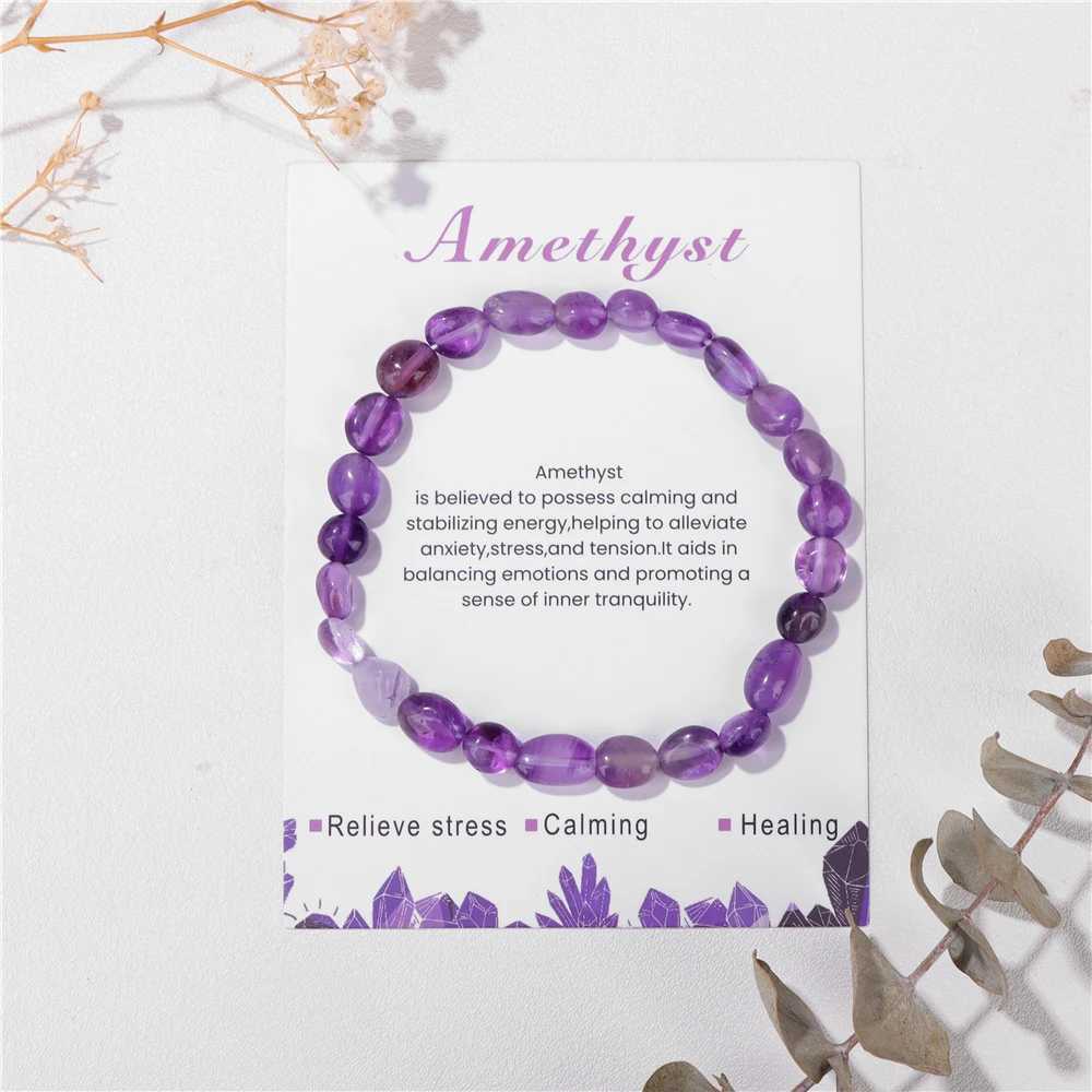 Hot selling Rose Quartz Bead Bracelet Natural Stone Prehnites Citrines Bracelet with Information Card Suitable for Women Yoga Energy Gift W240913